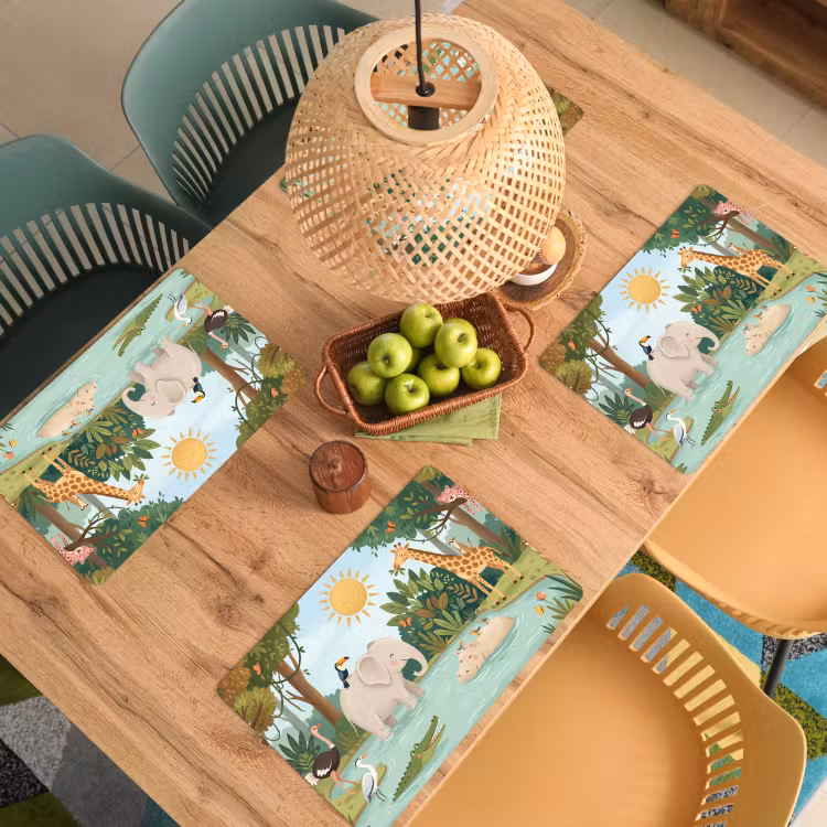Jungle - Oase - Dieren - Kleurrijk Placemat vinyl groot -zzsfeer5_Kitchenyeah-website