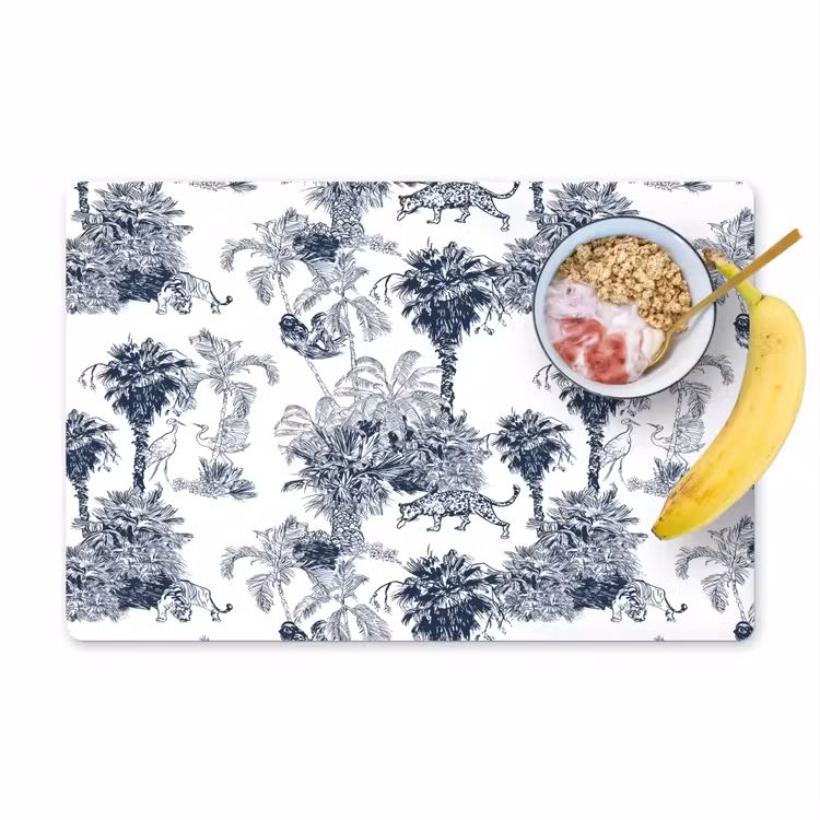 Jungle - Beplanting - Blauw Placemat vinyl groot 368 -zzzproduct_Kitchenyeah-website