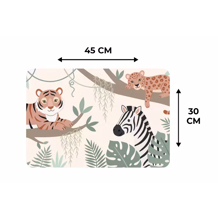 Jungle - Rustiek - Pastel Placemat vinyl groot -specs