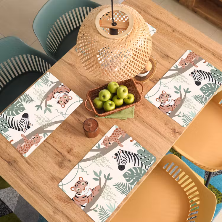 Jungle - Rustiek - Pastel Placemat vinyl groot -zzsfeer5_Kitchenyeah-website