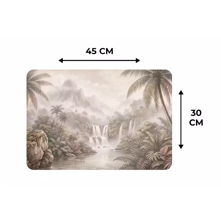 Jungle - Watervallen - Tropisch - Illustratie Placemat vinyl groot -specs
