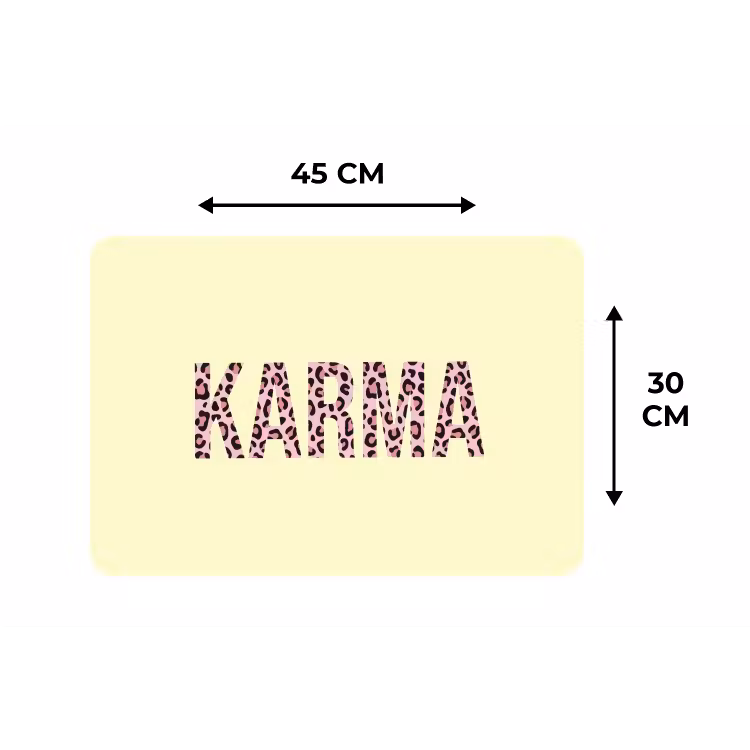Karma - Luipaardprint - Geel Placemat vinyl groot -specs