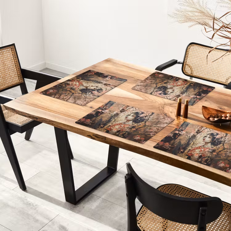 Kimono - Vrouw - kersenbomen Placemat vinyl groot -zzsfeer4_Kitchenyeah-website