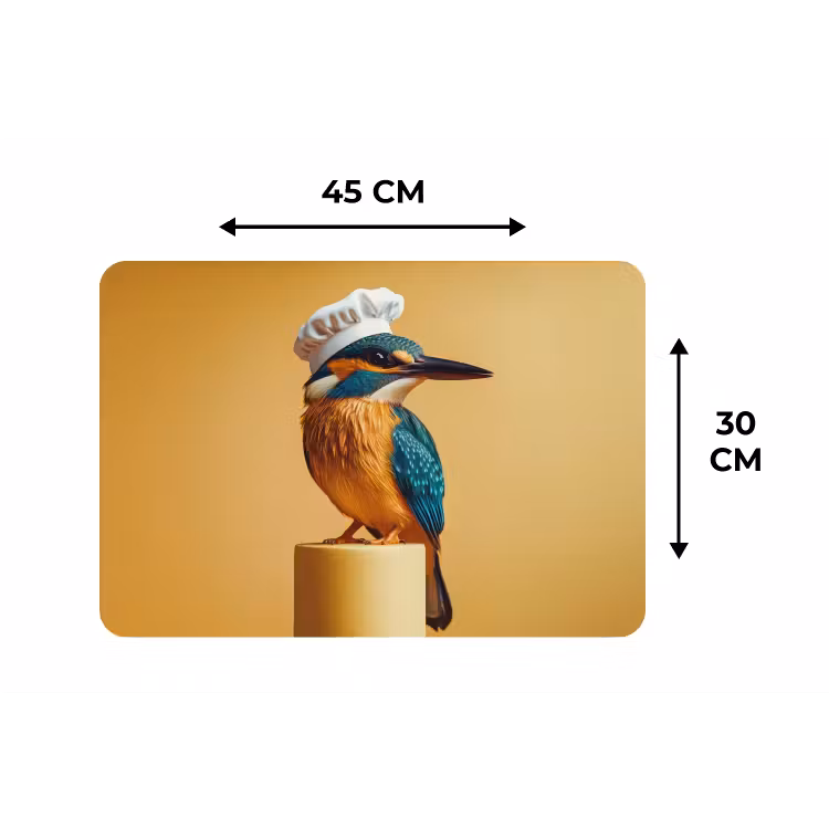 Ijsvogel - Pilaar - Koksmuts - Vogel Placemat vinyl groot -specs
