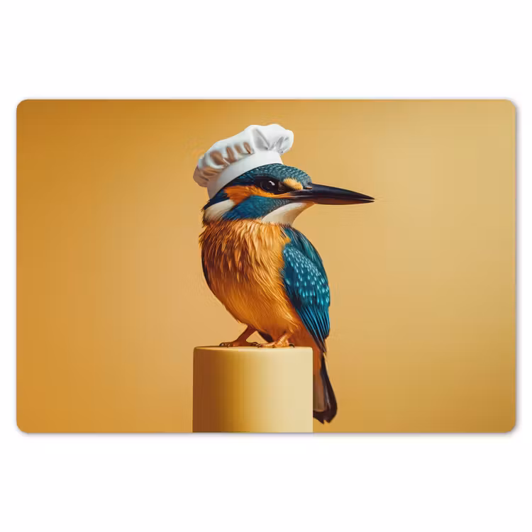 Ijsvogel - Pilaar - Koksmuts - Vogel Placemat vinyl groot -zzsfeer1_Kitchenyeah-website