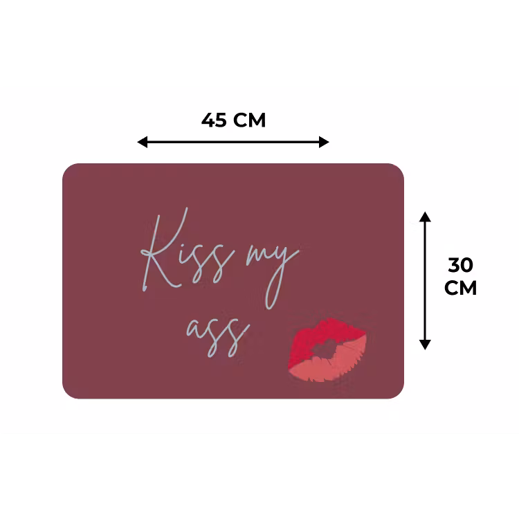 Kiss my ass - Lip - Bordeaux Placemat vinyl groot -specs