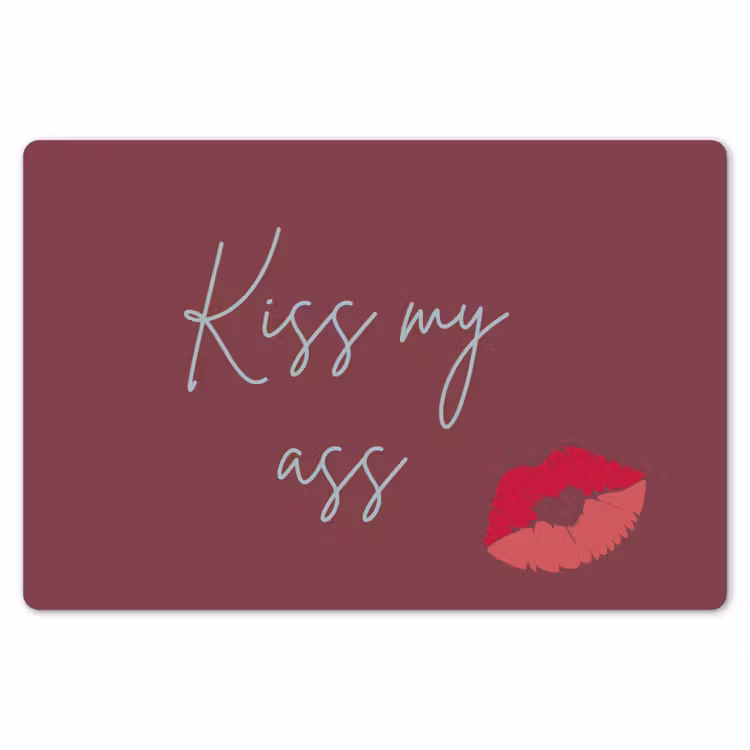 Kiss my ass - Lip - Bordeaux Placemat vinyl groot -zzsfeer1_Kitchenyeah-website