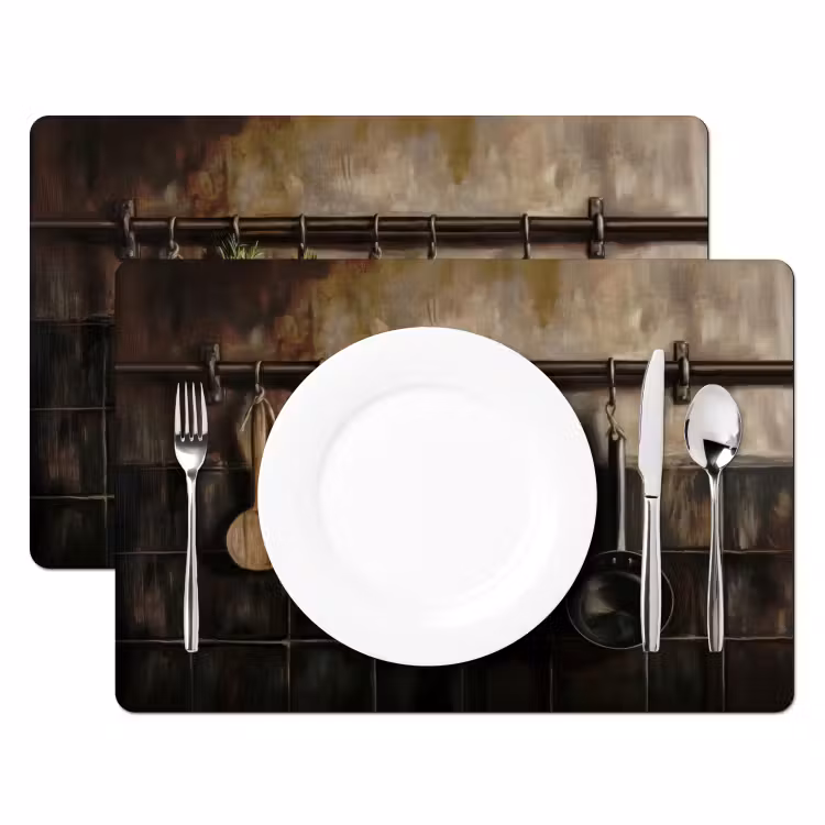 Keukengerei - Rustiek - Tegels - Kruiden Placemat vinyl groot -zzsfeer2_Kitchenyeah-website