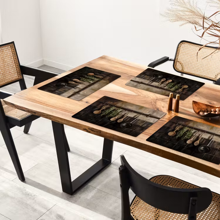 Keukengerei - Rustiek - Tegels - Kruiden Placemat vinyl groot -zzsfeer4_Kitchenyeah-website