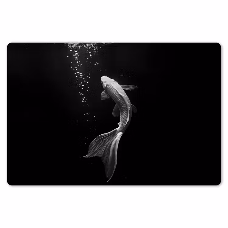 Koi - Vis - Wit - Zwart Placemat vinyl groot -zzsfeer1_Kitchenyeah-website