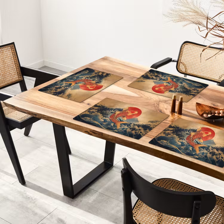 Koi - Zee - Golven - Zon Placemat vinyl groot -zzsfeer4_Kitchenyeah-website