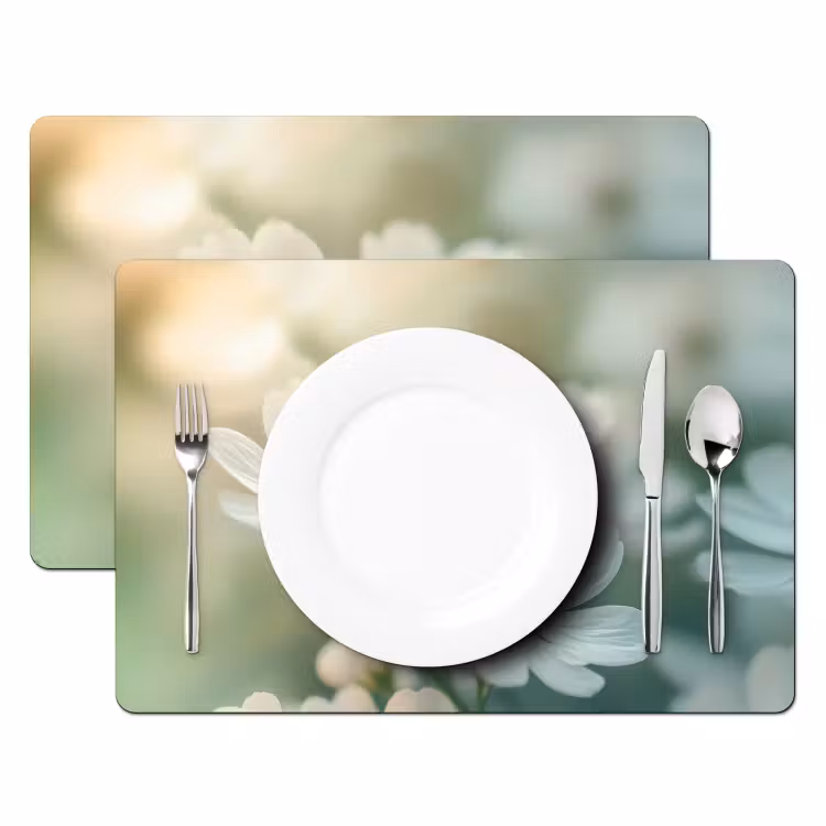 Lieveheersbeestje - Bloemen - Wit Placemat vinyl groot -zzsfeer2_Kitchenyeah-website