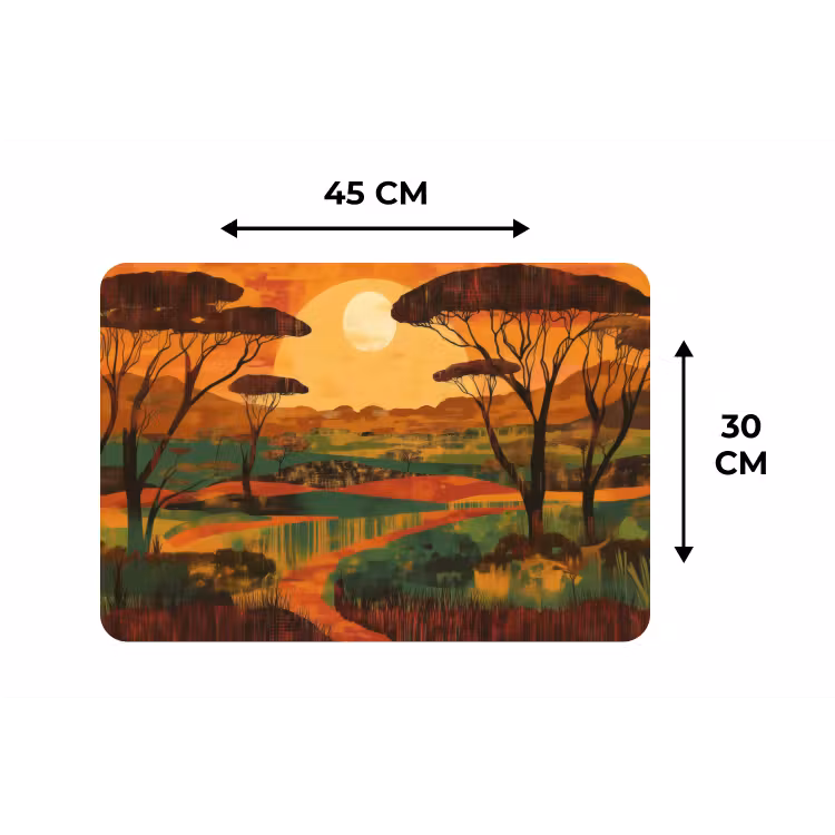 Landschap - Afrikaans - Zon Placemat vinyl groot -specs