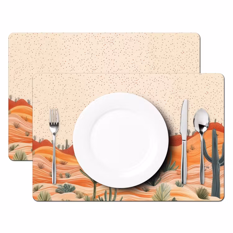Landschap - Heuvels - Zonsondergang Placemat vinyl groot -zzsfeer2_Kitchenyeah-website