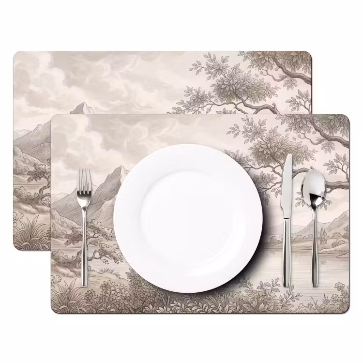 Landschap - Bergen - Meer - Natuur Placemat vinyl groot -zzsfeer2_Kitchenyeah-website