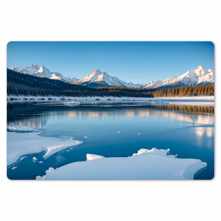 Landschap - Winter - Meer - Bergen - Uitzicht - IJs Placemat vinyl groot -zzsfeer1_Kitchenyeah-website