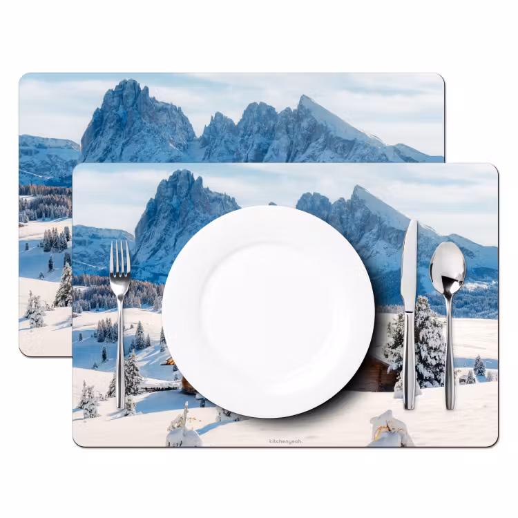 Landschap - Winter - Sneeuw Placemat vinyl groot -zzsfeer2_Kitchenyeah-website