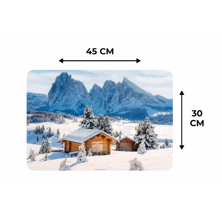 Landschap - Winter - Sneeuw Placemat vinyl groot -specs