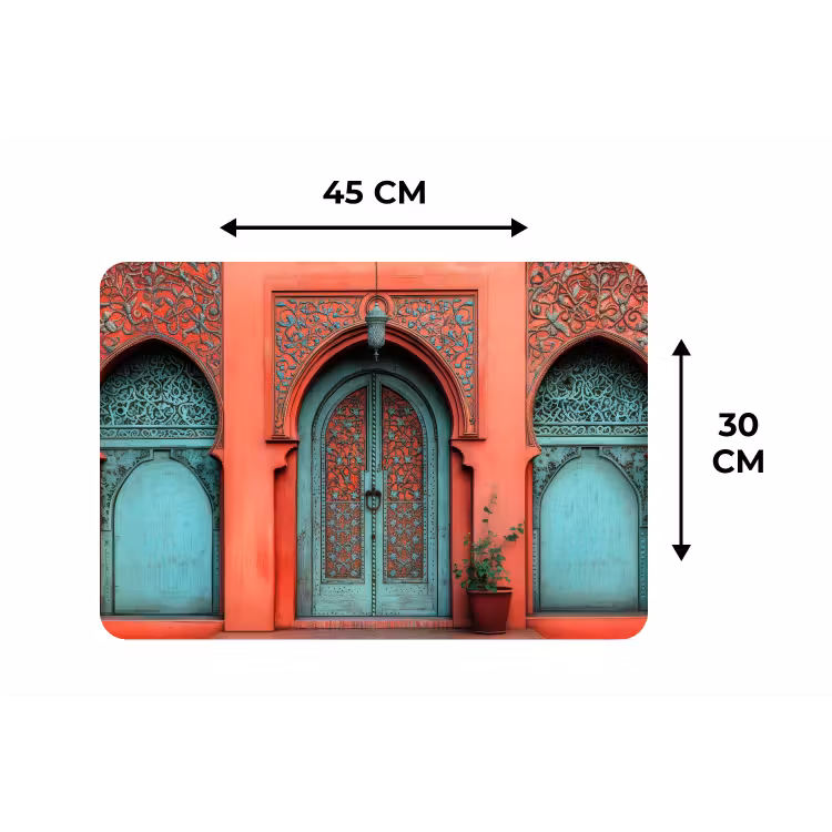 Lantaarn - Deur - Turquoise Placemat vinyl groot -specs