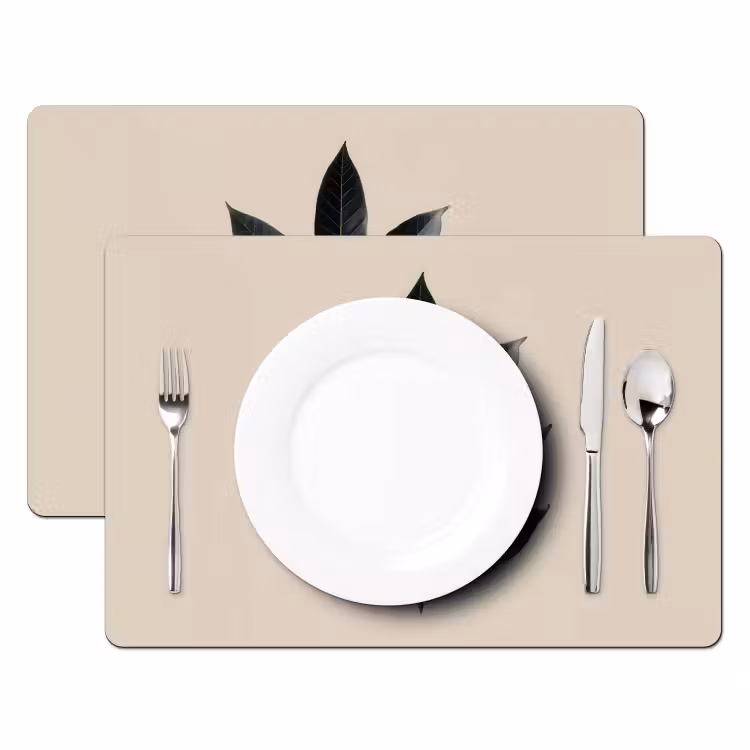 Laurierbladeren - Bloemknoppen - subtiel Placemat vinyl groot -zzsfeer2_Kitchenyeah-website