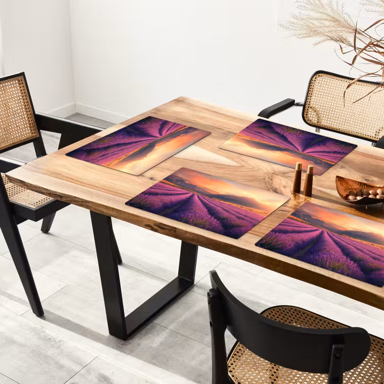Lavendelveld - Zonsondergang - Paars Placemat vinyl groot -zzsfeer4_Kitchenyeah-website