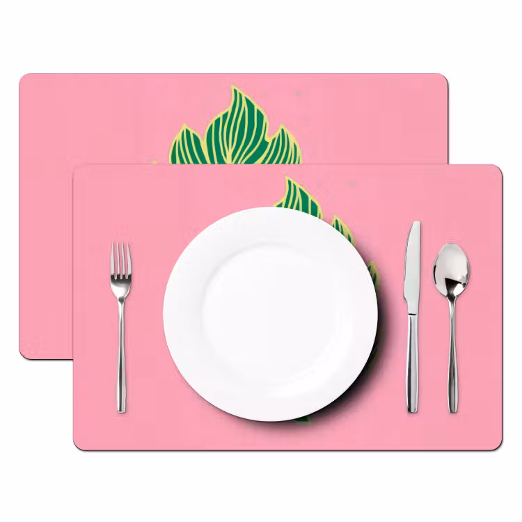 Blad - Groen - Illustratie - Minimalistisch Placemat vinyl groot -zzsfeer2_Kitchenyeah-website