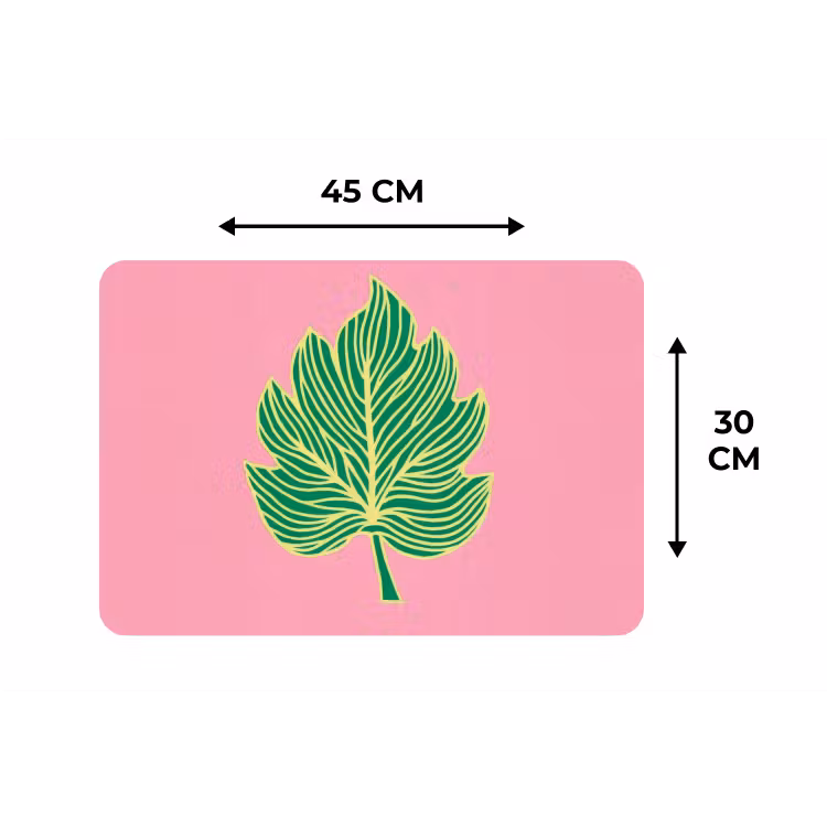 Blad - Groen - Illustratie - Minimalistisch Placemat vinyl groot -specs