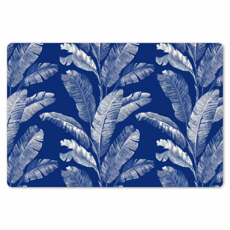 Blad - Palm - Blauw Placemat vinyl groot 368 -zzsfeer1_Kitchenyeah-website