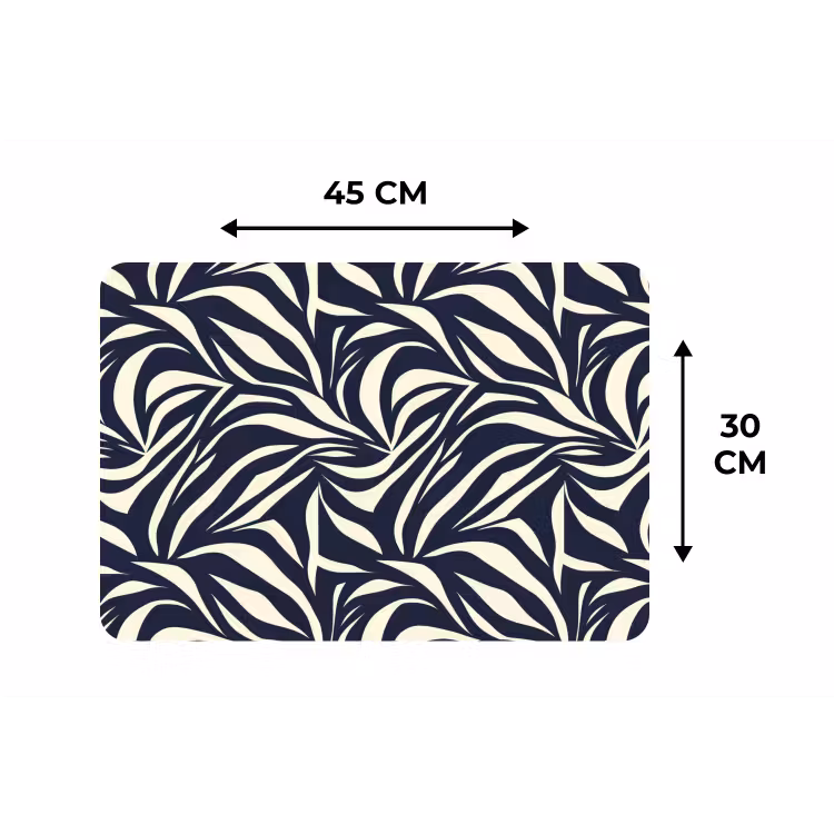 Bladvormen - Blauw - Patroon - Wit Placemat vinyl groot 368 -specs