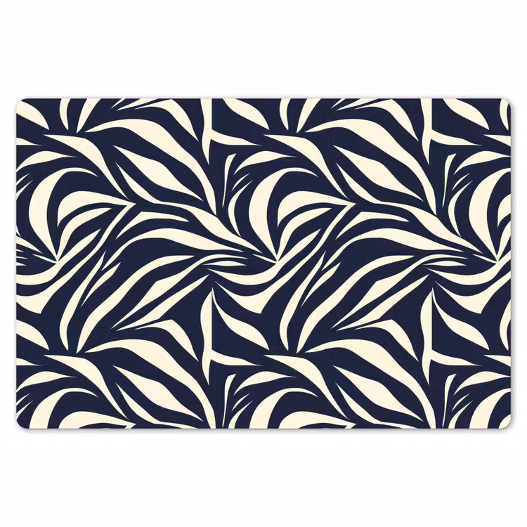 Bladvormen - Blauw - Patroon - Wit Placemat vinyl groot 368 -zzsfeer1_Kitchenyeah-website