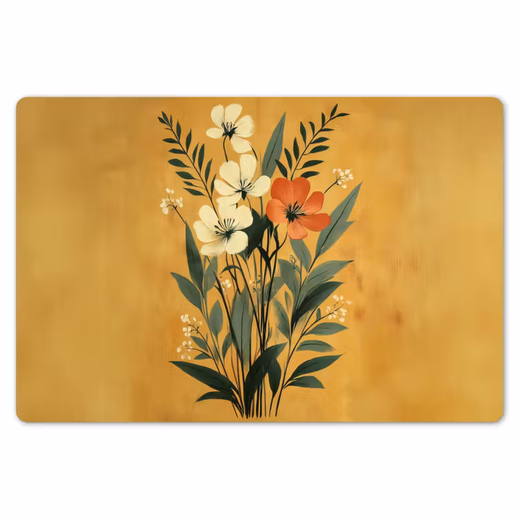 Bladeren - Boeket - Bloemen - Geel Placemat vinyl groot -zzsfeer1_Kitchenyeah-website