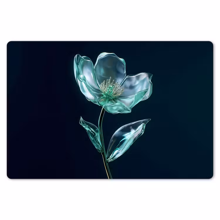 Bladeren - Bloem - Glazen - Donkerblauw Placemat vinyl groot -zzsfeer1_Kitchenyeah-website
