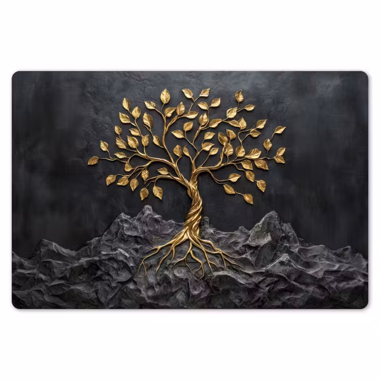 Bladeren - Goud - Boom - Rots Placemat vinyl groot -zzsfeer1_Kitchenyeah-website