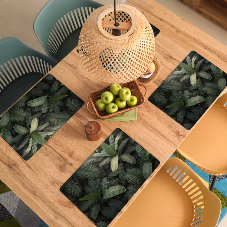 Bladeren - Groen - Tropisch - Natuur Placemat vinyl groot -zzsfeer5_Kitchenyeah-website
