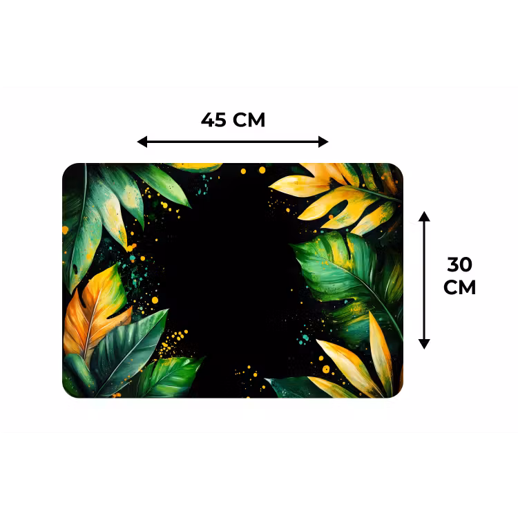 Bladeren - Groen - Geel - Verf - Jungle Placemat vinyl groot -specs