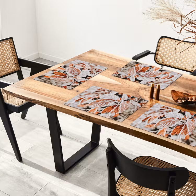 Bladeren - IJs - Winter - Natuur Placemat vinyl groot -zzsfeer4_Kitchenyeah-website