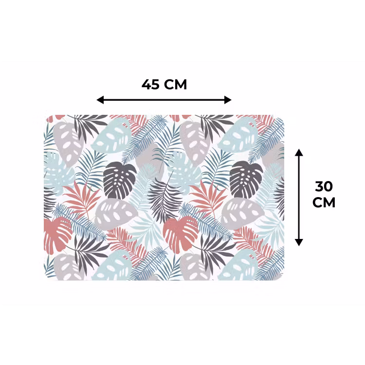 Bladeren - Jungle - Pastel - Tropisch Placemat vinyl groot -specs