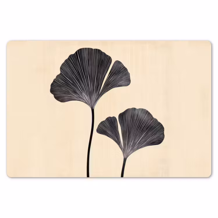 Bladeren - Minimalistisch - Zwart Placemat vinyl groot -zzsfeer1_Kitchenyeah-website