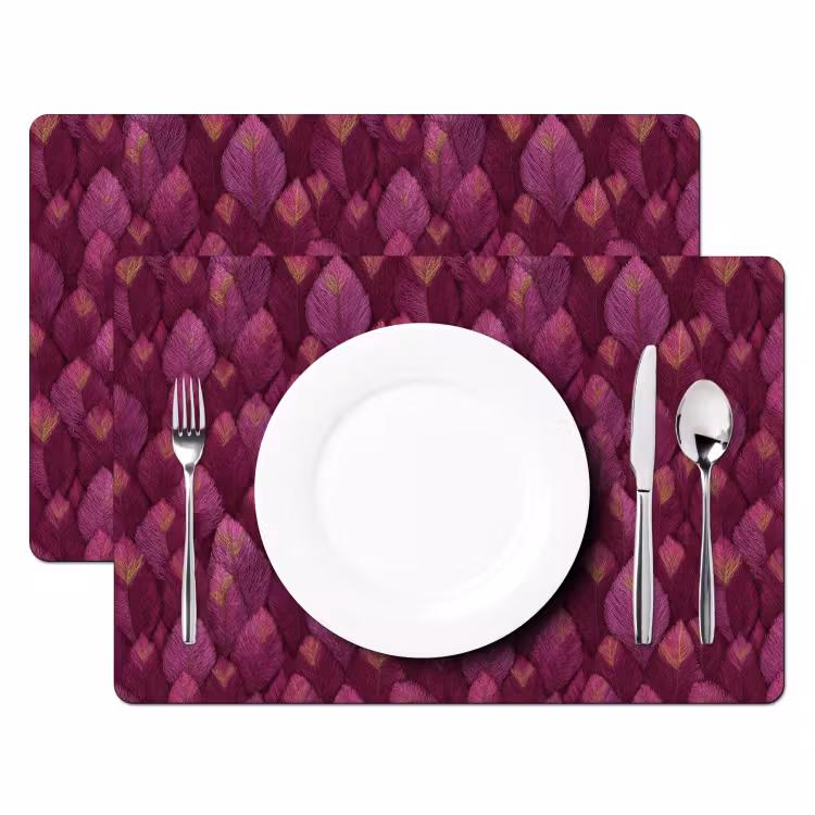 Bladeren - Patroon - Burgundy Placemat vinyl groot 368 -zzsfeer2_Kitchenyeah-website