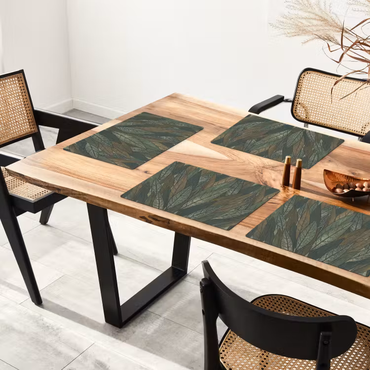 Bladeren - Patroon - Gestippeld - Natuur - Groen Placemat vinyl groot -zzsfeer4_Kitchenyeah-website