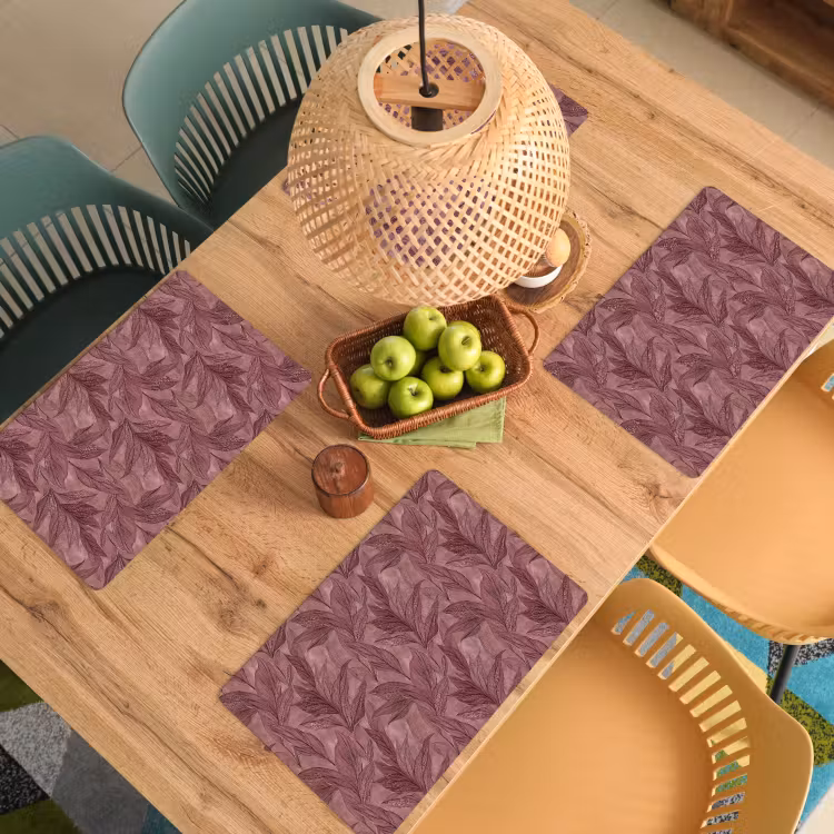 Bladeren - Patroon - Paars Placemat vinyl groot 368 -zzsfeer5_Kitchenyeah-website