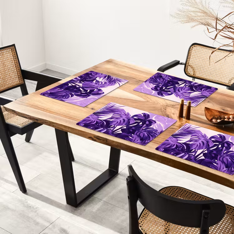 Bladeren - Paars - Tropisch - Abstract Placemat vinyl groot -zzsfeer4_Kitchenyeah-website