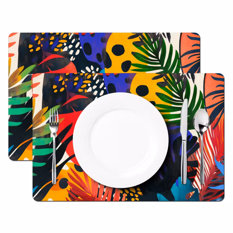 Bladeren - Vormen - Abstract - Kleurrijk Placemat vinyl groot -zzsfeer2_Kitchenyeah-website