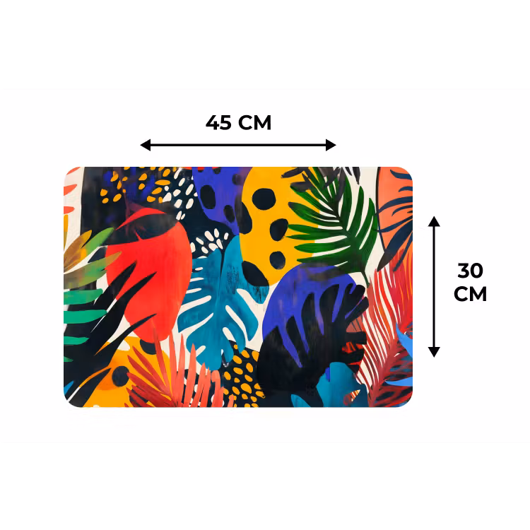 Bladeren - Vormen - Abstract - Kleurrijk Placemat vinyl groot -specs