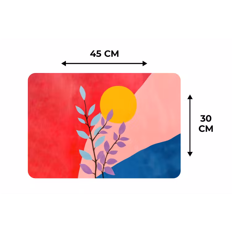 Bladeren - Zon - Abstracte vormen Placemat vinyl groot -specs