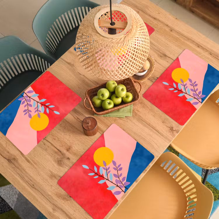 Bladeren - Zon - Abstracte vormen Placemat vinyl groot -zzsfeer5_Kitchenyeah-website