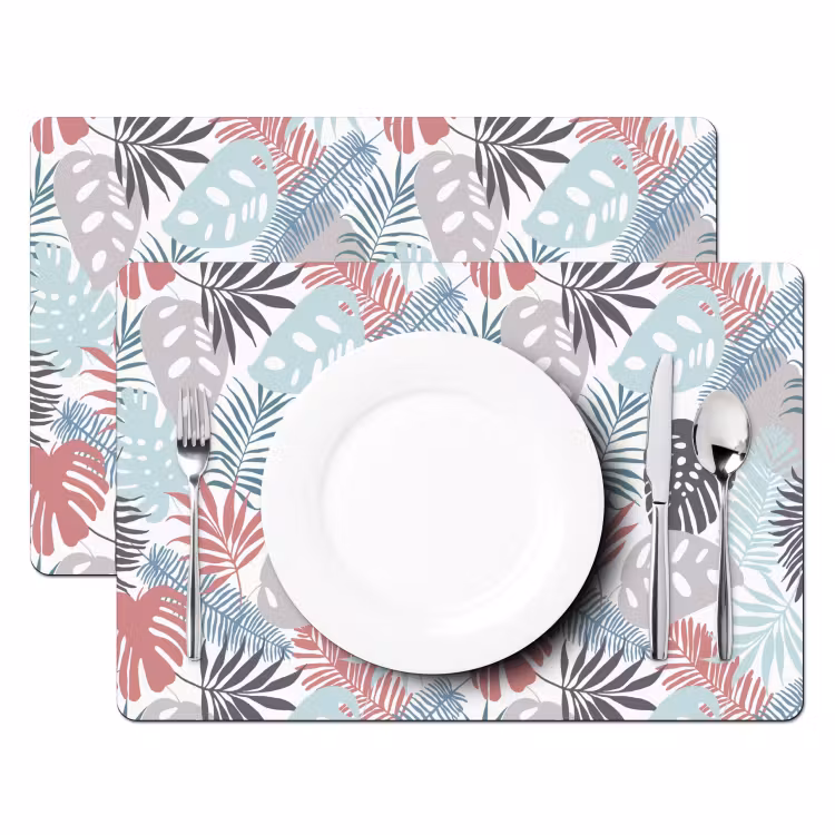 Bladeren - Tropical - Pastel - Jungle Placemat vinyl groot -zzsfeer2_Kitchenyeah-website