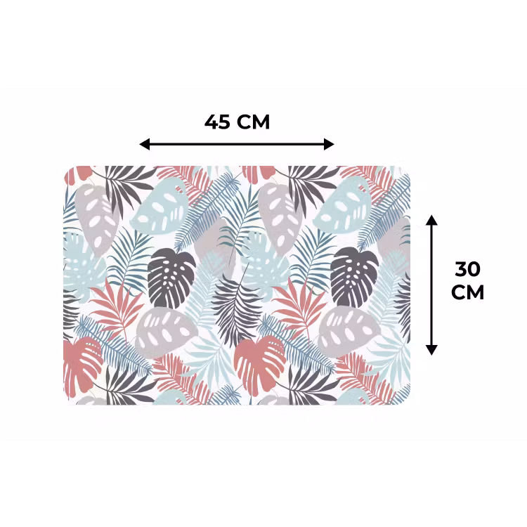 Bladeren - Tropical - Pastel - Jungle Placemat vinyl groot -specs