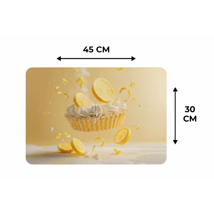 Citroen - Taart - Eten - Geel Placemat vinyl groot -specs