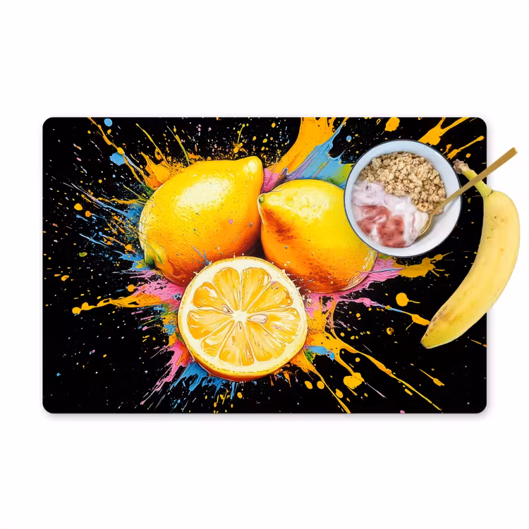 Citroen - Graffiti - Kleurrijk - Verf - Modern Placemat vinyl groot -zzzproduct_Kitchenyeah-website